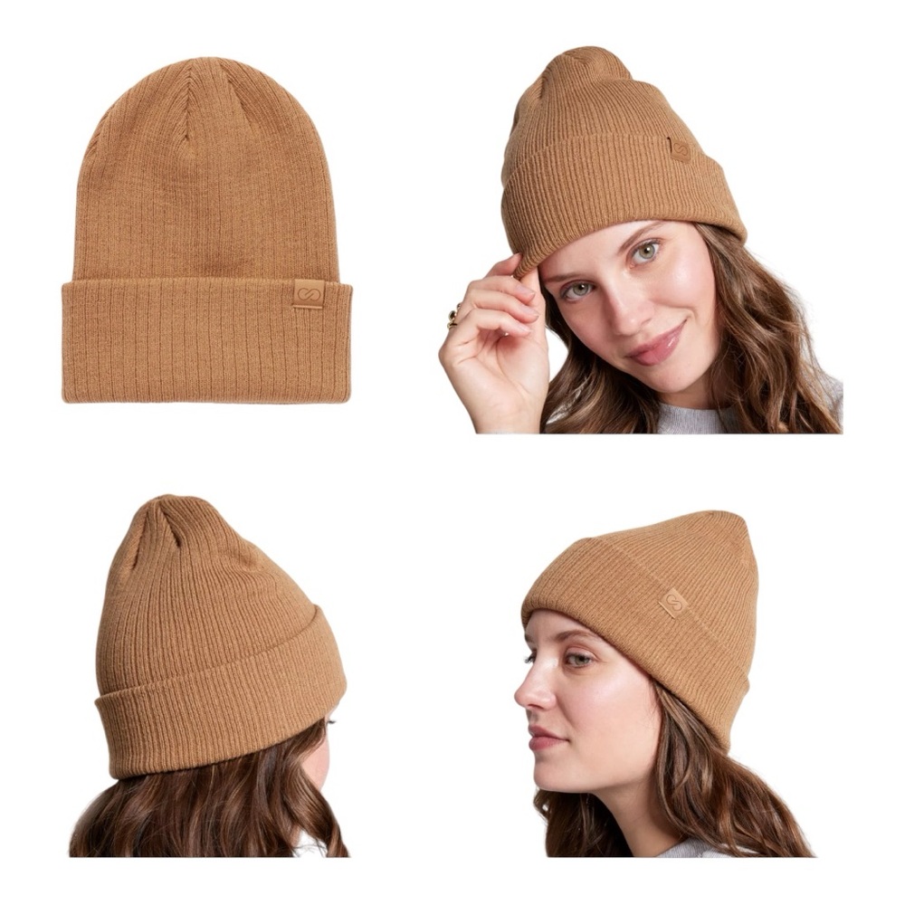 CALIA Women’s Ribbed Beanie in Tan